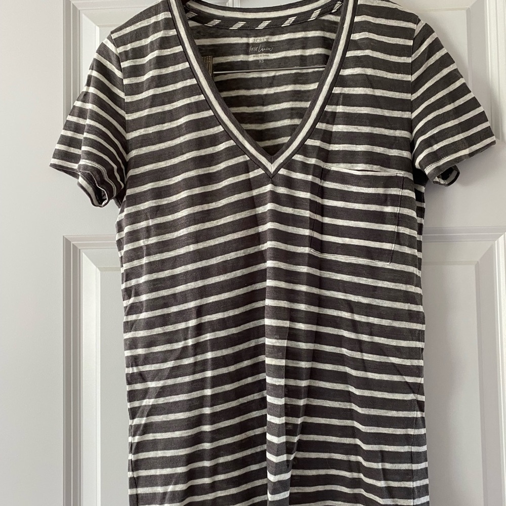 JCrew 100% linen pocket tee